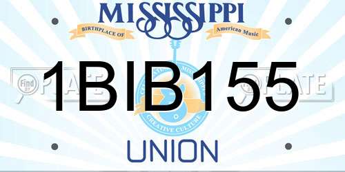 1BIB155 Mississippi License Plate