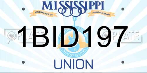 1BID197 Mississippi License Plate