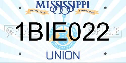 1BIE022 Mississippi License Plate