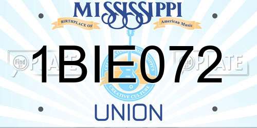 1BIE072 Mississippi License Plate