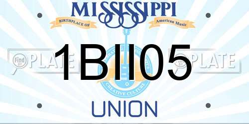 1BII05 Mississippi License Plate