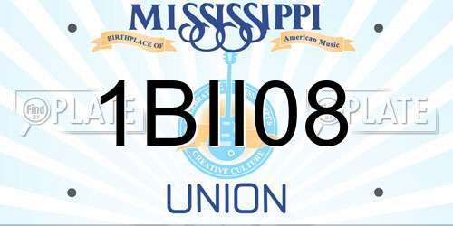 1BII08 Mississippi License Plate