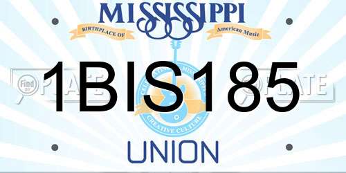 1BIS185 Mississippi License Plate