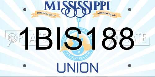 1BIS188 Mississippi License Plate