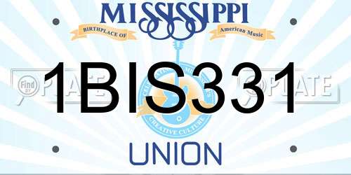 1BIS331 Mississippi License Plate