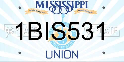 1BIS531 Mississippi License Plate