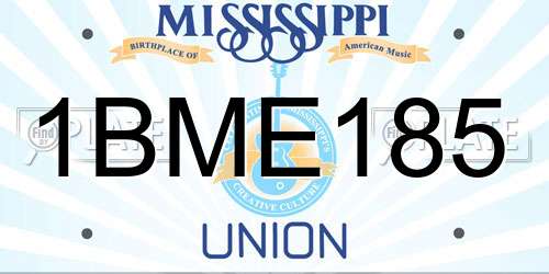 1BME185 Mississippi License Plate