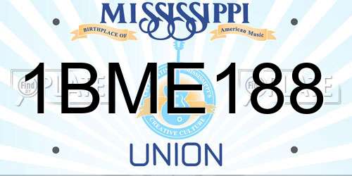 1BME188 Mississippi License Plate