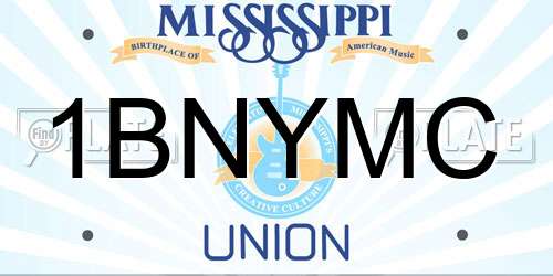 1BNYMC Mississippi License Plate