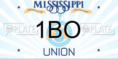1BO Mississippi License Plate