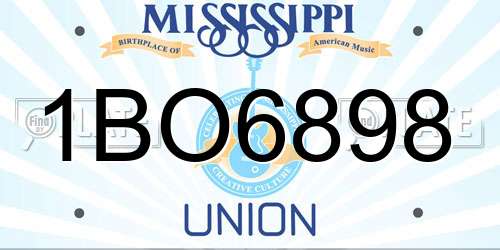 1BO6898 Mississippi License Plate