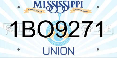1BO9271 Mississippi License Plate