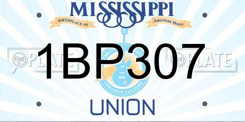 1BP307 Mississippi License Plate