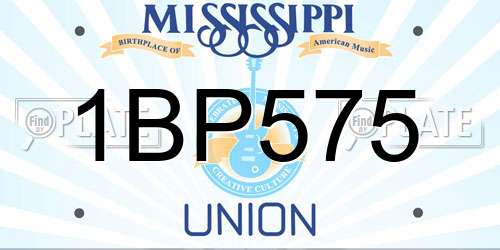 1BP575 Mississippi License Plate