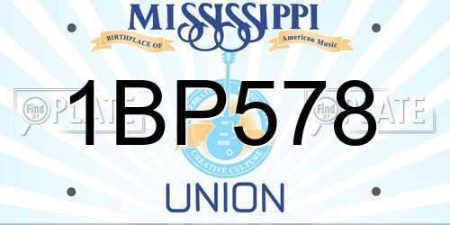 1BP578 Mississippi License Plate