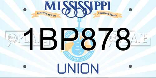 1BP878 Mississippi License Plate