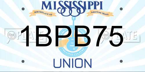 1BPB75 Mississippi License Plate
