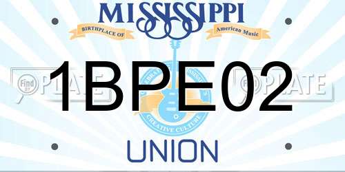 1BPE02 Mississippi License Plate