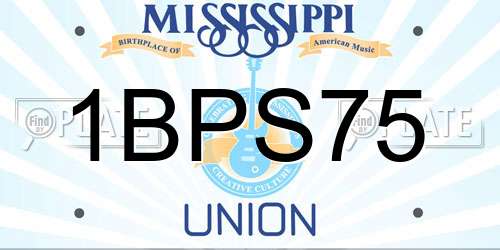 1BPS75 Mississippi License Plate