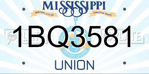 1BQ3581 Mississippi License Plate