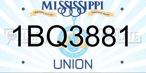 1BQ3881 Mississippi License Plate
