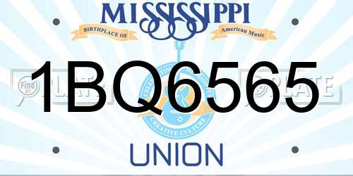1BQ6565 Mississippi License Plate