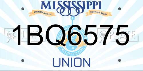 1BQ6575 Mississippi License Plate