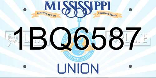 1BQ6587 Mississippi License Plate