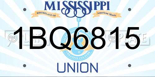 1BQ6815 Mississippi License Plate