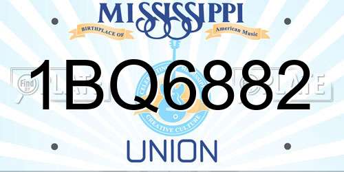 1BQ6882 Mississippi License Plate
