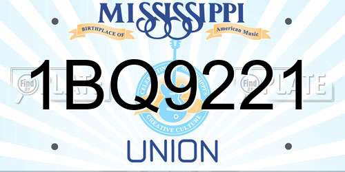 1BQ9221 Mississippi License Plate
