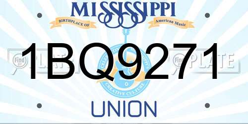 1BQ9271 Mississippi License Plate