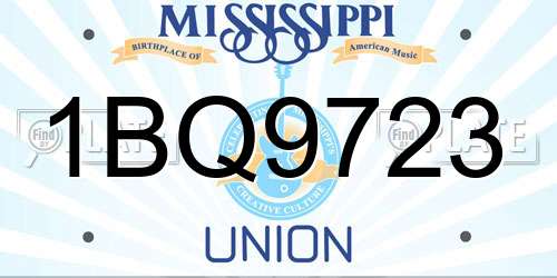 1BQ9723 Mississippi License Plate