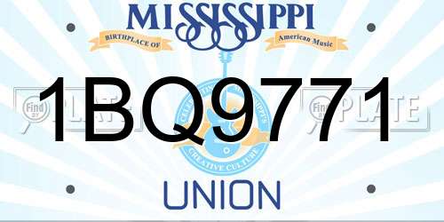 1BQ9771 Mississippi License Plate