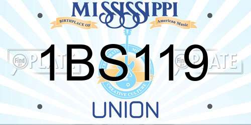 1BS119 Mississippi License Plate