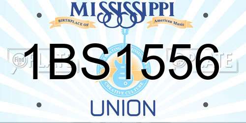 1BS1556 Mississippi License Plate