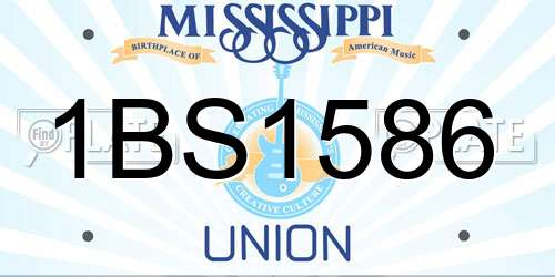 1BS1586 Mississippi License Plate