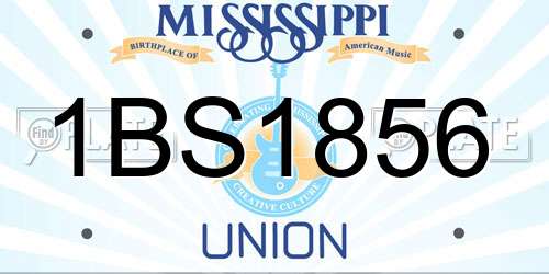 1BS1856 Mississippi License Plate