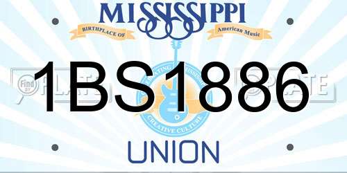 1BS1886 Mississippi License Plate