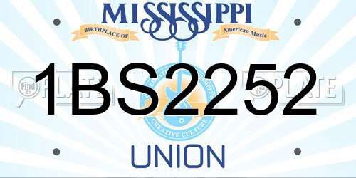 1BS2252 Mississippi License Plate