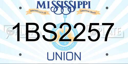 1BS2257 Mississippi License Plate