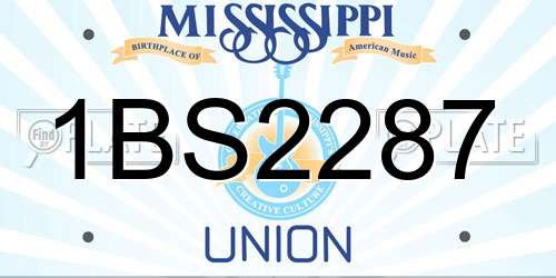 1BS2287 Mississippi License Plate
