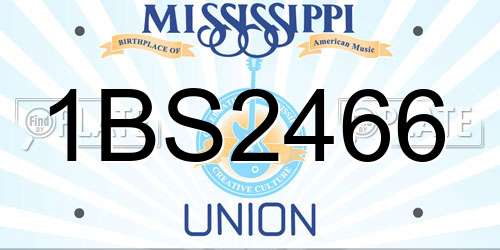 1BS2466 Mississippi License Plate