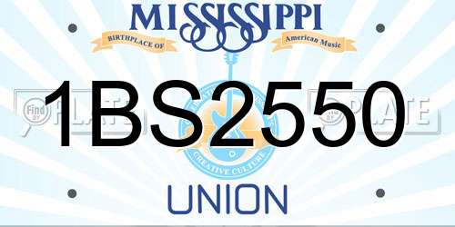1BS2550 Mississippi License Plate