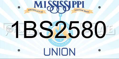 1BS2580 Mississippi License Plate