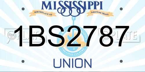 1BS2787 Mississippi License Plate