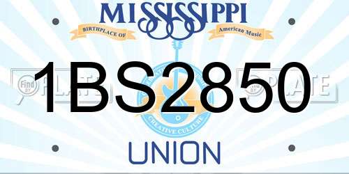 1BS2850 Mississippi License Plate