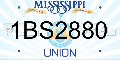 1BS2880 Mississippi License Plate