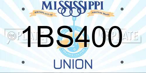 1BS400 Mississippi License Plate