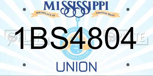 1BS4804 Mississippi License Plate
